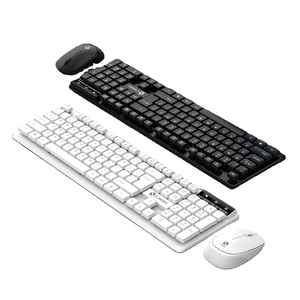 Combinación de teclado y mouse inalámbricos de 2,4G y 104 teclas Conectividad USB para computadora de oficina en colores blanco y negro - Product Image 1