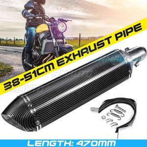 Motorcycle ATV Exhaust Muffler Pipe 470mm Long Type DB Killer Slip on Exhaust Tip Universal for Yamaha TMAX530 <strong>500</strong> <strong>CBR</strong> - Product Image 1