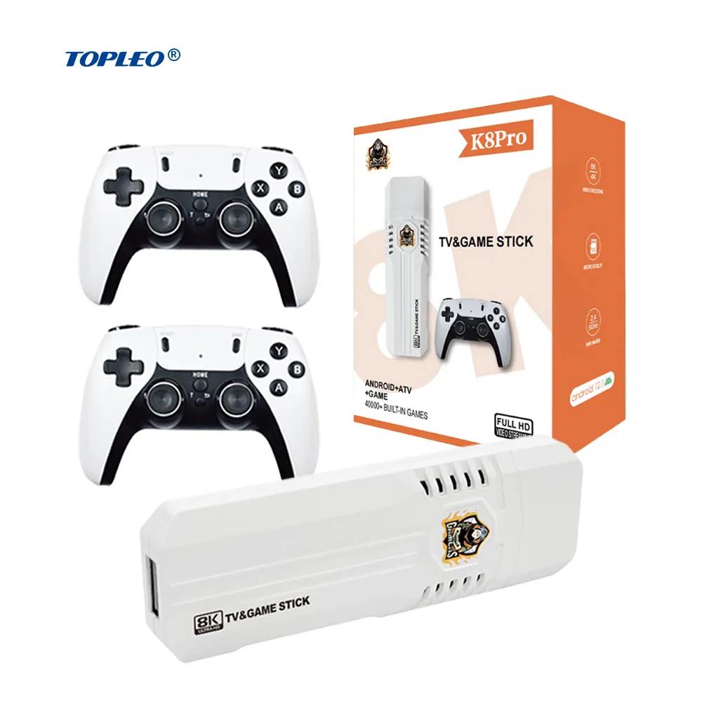 Topleo K8 PRO console de jogos clássico retrô mini 4K 40000 3D console de videogame Android Lite