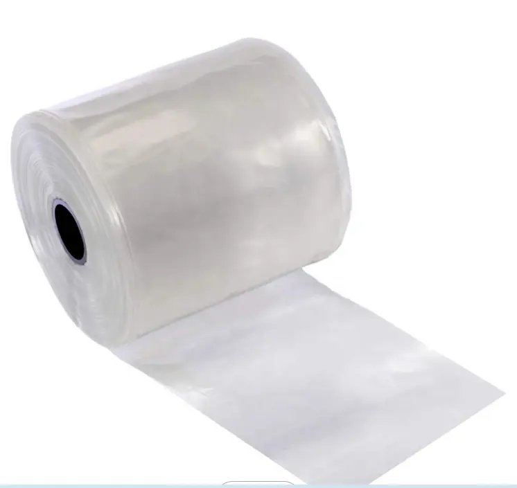 फैक्टरी प्रत्यक्ष प्लास्टिक बैग के साथ रोल पर एचडीपीई LDPE स्पष्ट पाली फ्लैट बैग इच्छित मुद्रण