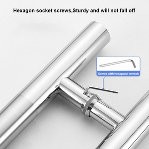 Manufacturer Customized 304 316 Stainless Steel Glass <strong>Door</strong> <strong>Handle</strong> Double Sided Bathroom Office <strong>Door</strong> Tubing Pull Long <strong>Handle</strong> - Product Image 2