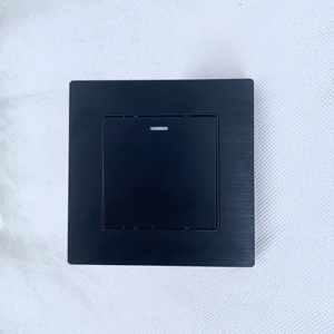 黑色铝合金单控制触摸面板按钮聪明的现代电动墙壁开关家 - Product Image 3