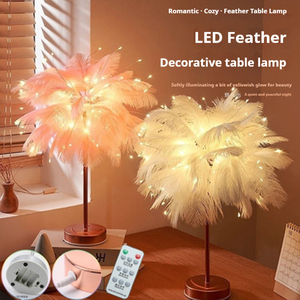 Luz nocturna de plumas de avestruz de gran venta para bodas y decoración de escritorio para el Hogar Crea un ambiente romántico - Product Image 3