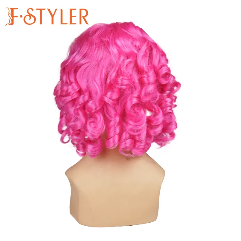 FSTYLER 2024 RTS vente chaude cheveux roses perruques synthétiques perruques de fête vente en gros surplus de liquidation article à un dollar