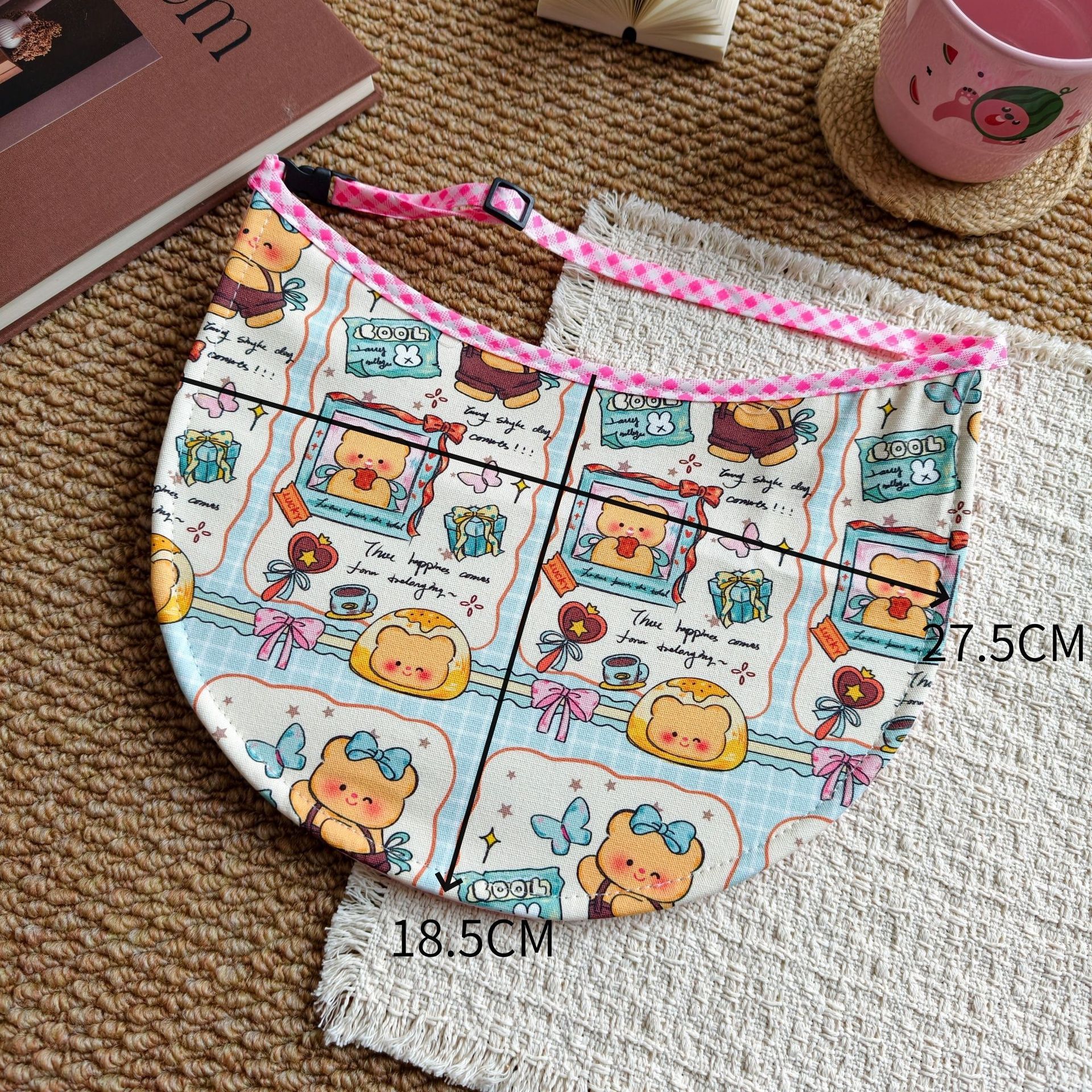 Blue butterfly little bear large bib