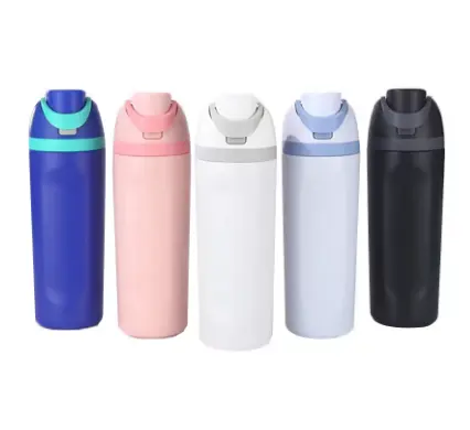 Bouteille d'eau isolée en acier inoxydable de 20oz avec paille pour le sport et les voyages, sans BPA