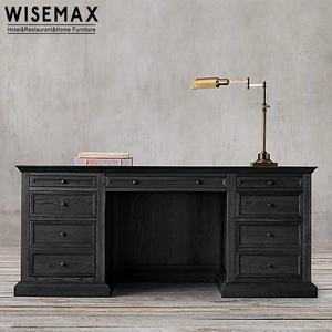 WISEMAX mobili stile America mobili per la casa in legno massello di quercia tavolo da Computer con più cassetti di stoccaggio per l'home Office - Product Image 3