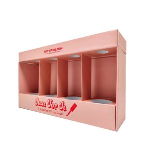 Çevre dostu özel Logo pembe paket kağıt kutuları ambalaj oje şişesi için sert karton kutu - Product Image 1
