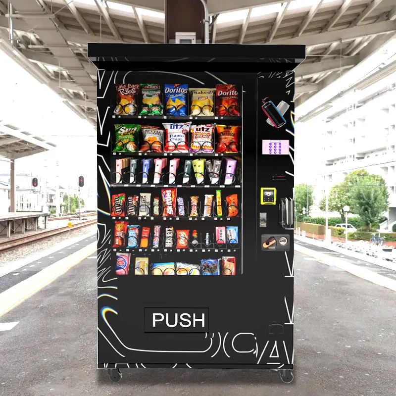 Outdoor Drink Snack Vending Machine Customized Snackautomaten Vending Export to Europe with metal canopy for option