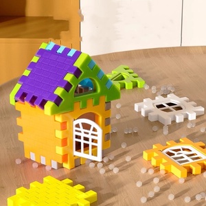 Nuevos niños construir casa bloques de construcción ensamblar juguetes rompecabezas partícula grande pared cuadrada Ventana Modelo Rompecabezas 3 años regalo - Product Image 2