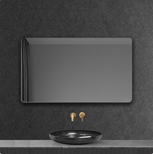 Miroir carré sans bordure (peut être accroché horizontalement)