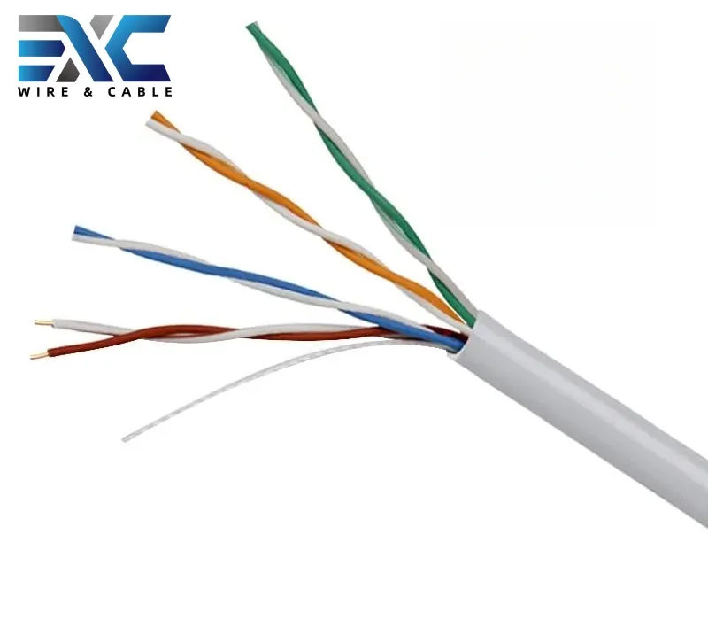 EXC Cat5e UTP 4 pares de cable LAN RJ45 BC CCA CAT5e utp cable Ethernet para exteriores o interiores