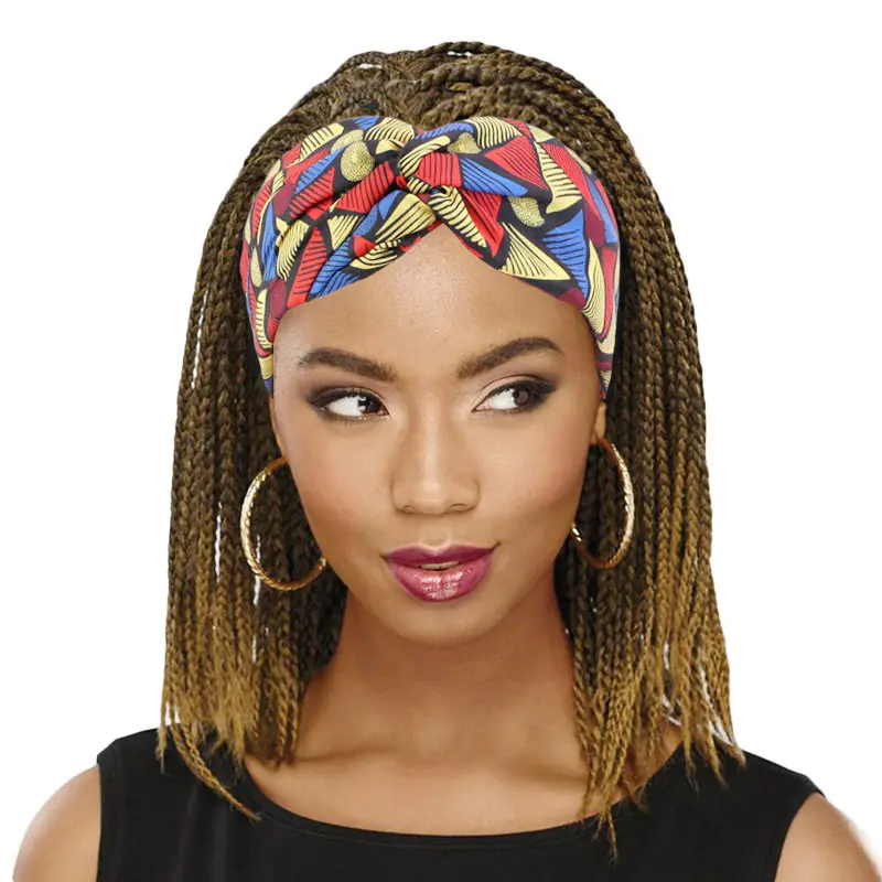 Diadema con estampado de patrón africano para mujer, banda para el cabello de estilo giro, accesorios para el cabello para mujer, turbante para salón de belleza