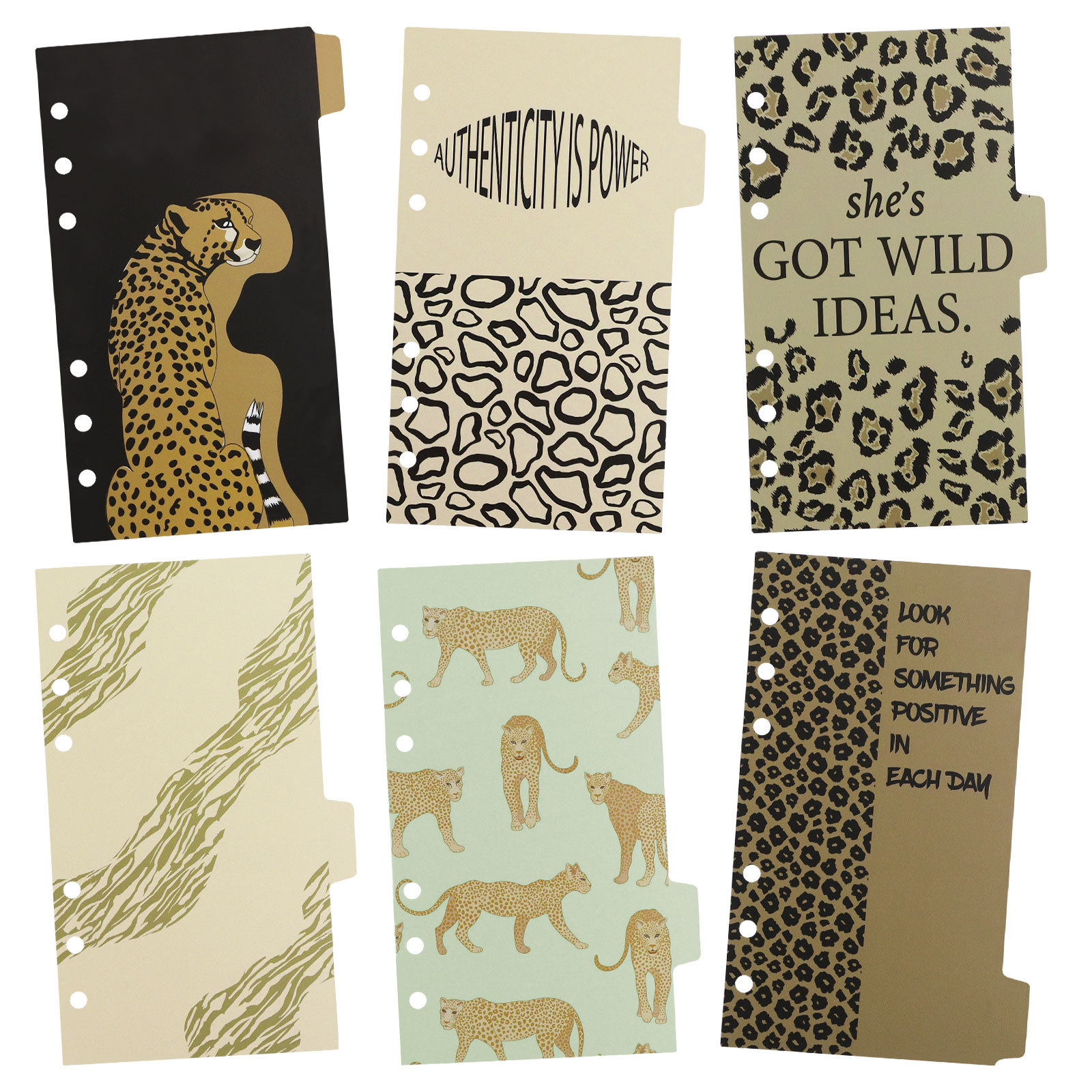Colorful colors-6 Sheets Natural-Leopard print separator page