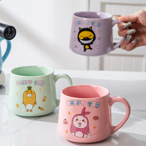 Ceramic Mark Cartoon Cute <strong>Crooked</strong> Rabbit Large Capacity Coffee <strong>Cup</strong> Logo Customization - Product Image 3