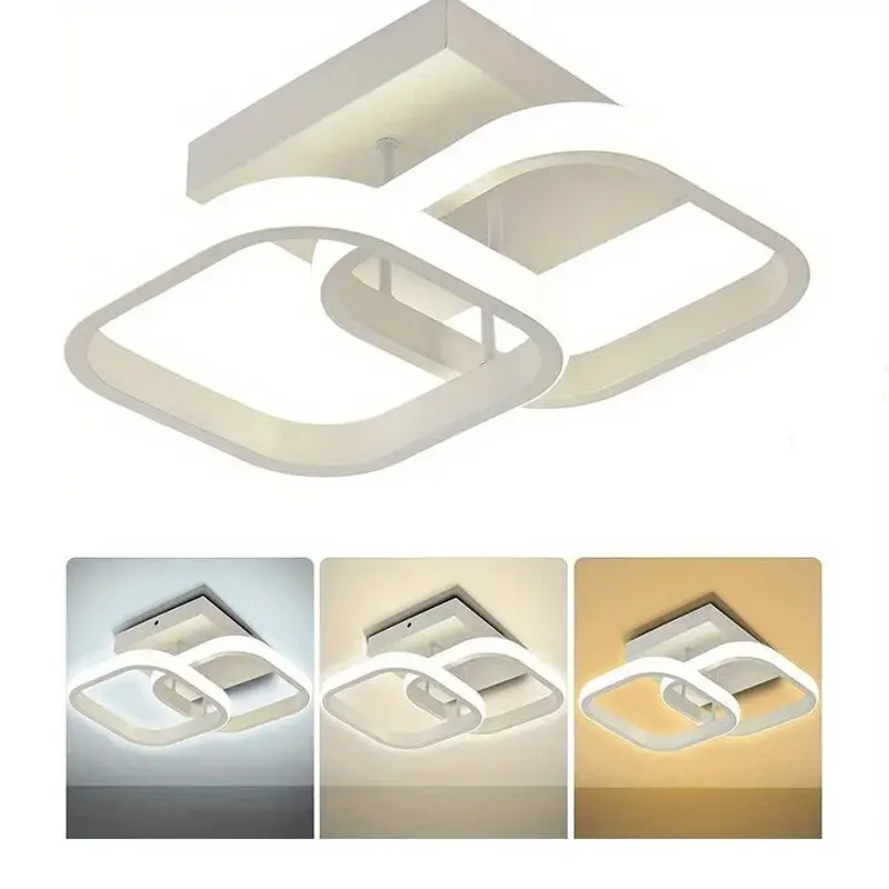 Luz de techo LED moderna tricolor con atenuación AC220V, montaje en superficie adecuado para dormitorio, pasillo, sala de estar, luz colgante, 1 unidad