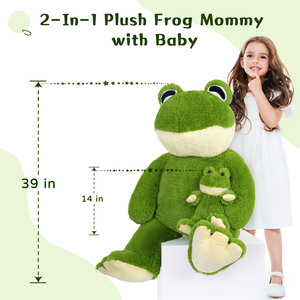 MorisMos Large 36.2'' Green Frog Stuffed Animal <strong>Toy</strong> Giant 3 Ft Big Plush <strong>Toad</strong> Cotton PP Kids Baby Shower Valentine's Day Party