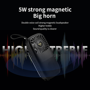 Nhỏ cầm tay thời trang FM Đài phát thanh loa không dây tất cả-trong-một đơn vị màu đen với USB/TF card & Fan tính năng - Product Image 5