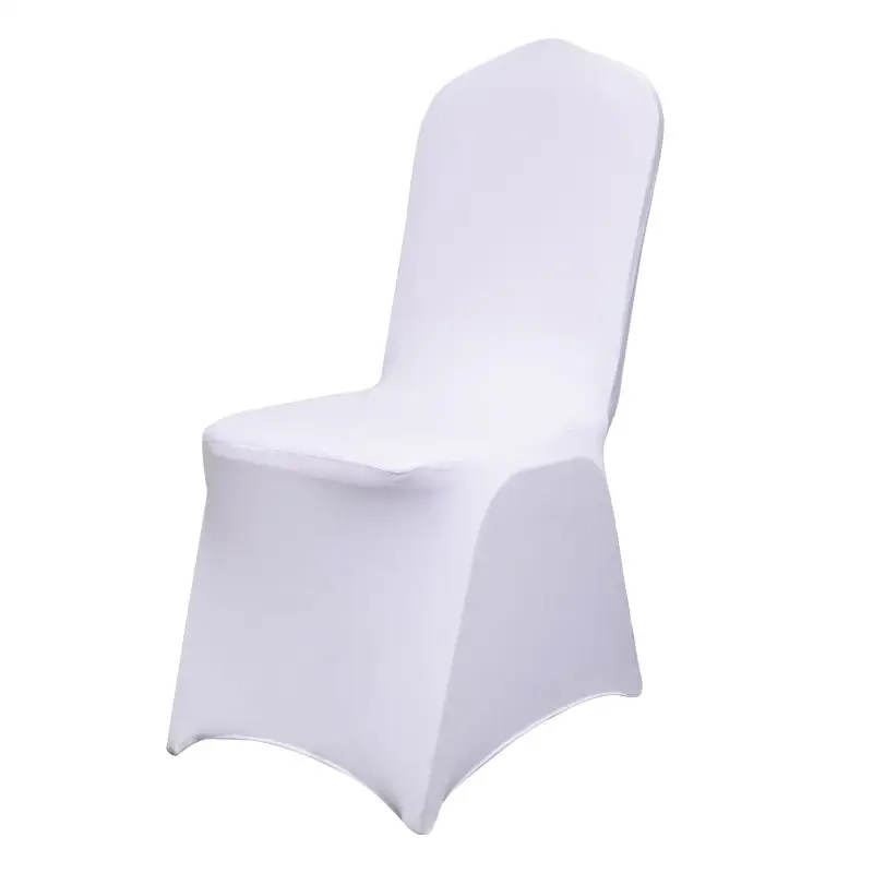 Cubierta de silla de LICRA personalizada para Hotel, banquete, boda, playa, OEM, color negro, venta al por mayor, barata