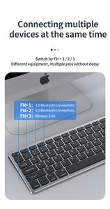 Teclado y ratón inalámbricos de 2,4G, Combo de teclado y ratón ergonómico para ordenador de escritorio, PC y portátil con batería recargable integrada - Product Image 3