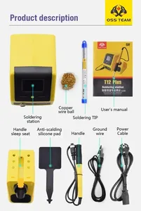 T12チップ付きOSST12Plusデジタルはんだ付けステーションセットBGA PCB電話修理溶接プラットフォーム用電子はんだごて - Product Image 3
