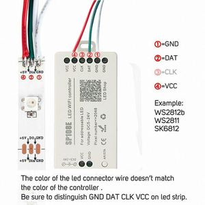 DC5V 12V 24V Smart phone control SP108E WIFI pixel led Controller per RGBW pixel led Strip