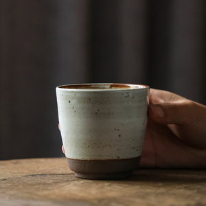 批发250毫升复古圆形手工制作陶瓷石器马克杯咖啡杯传统日本陶器茶杯