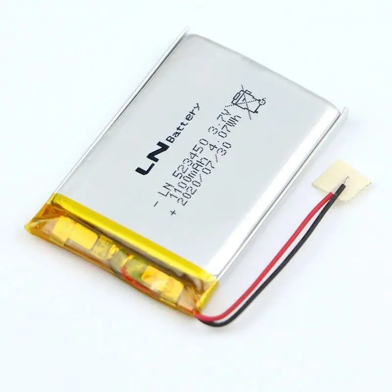 Vehicle Navigation Battery 523450 Polymer Lithium Battery 1100mah 503450 3.7 V Rechargeable Lithium Battery