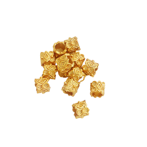 Oro Arena, dorado, cuentas de cintura talladas, espaciador de agujero grande, patrón Retro, pequeño, cuerdas de cuerda, accesorios de joyería Diy - Product Image 1