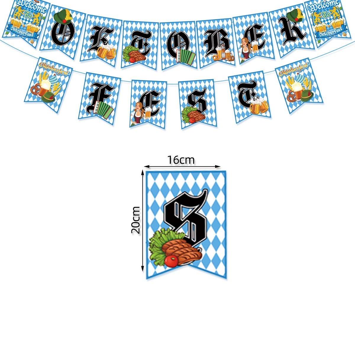 Bannière Oktoberfest bleue - 1 pièce