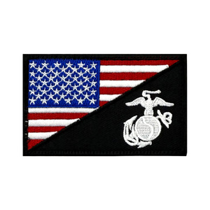 Thêu thân thiện với môi handmade cảm thấy chúng tôi cờ sắt-on vá với PU cho chúng tôi và Hải Quân loạt Quilting vải trong kho cho mũ - Product Image 6