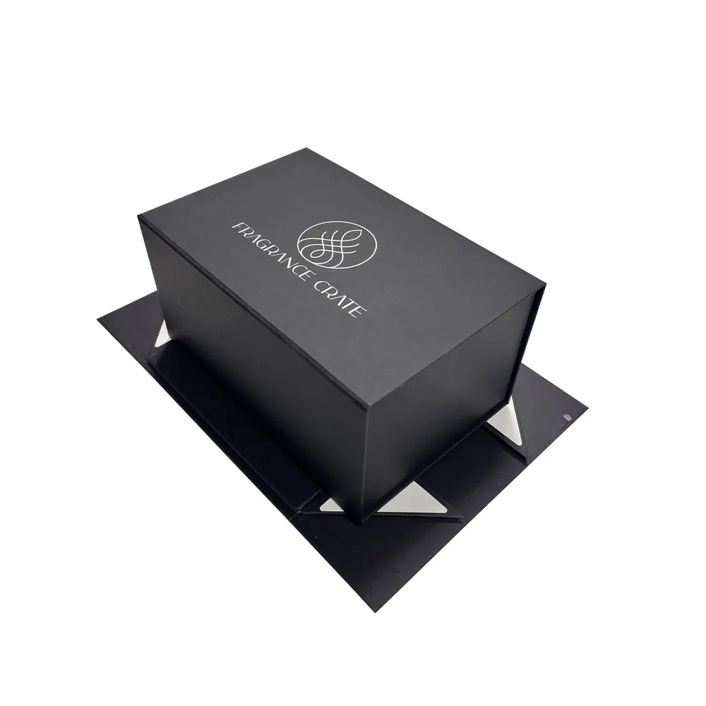 Cajas de regalo magnéticas negras lisas, caja de embalaje para auriculares Bluetooth cosméticos, caja de papel duro