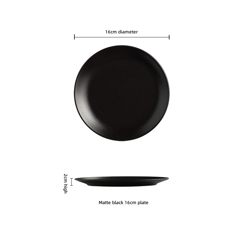 Plato pequeño negro mate de 16 cm