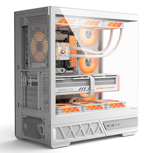 JIESHUO Mid-Tower Computer Case Blanco Negro DIY Desktop Host MATX para ATX Form OEM Parallel World Game Computer Sea View Room - Product Image 3