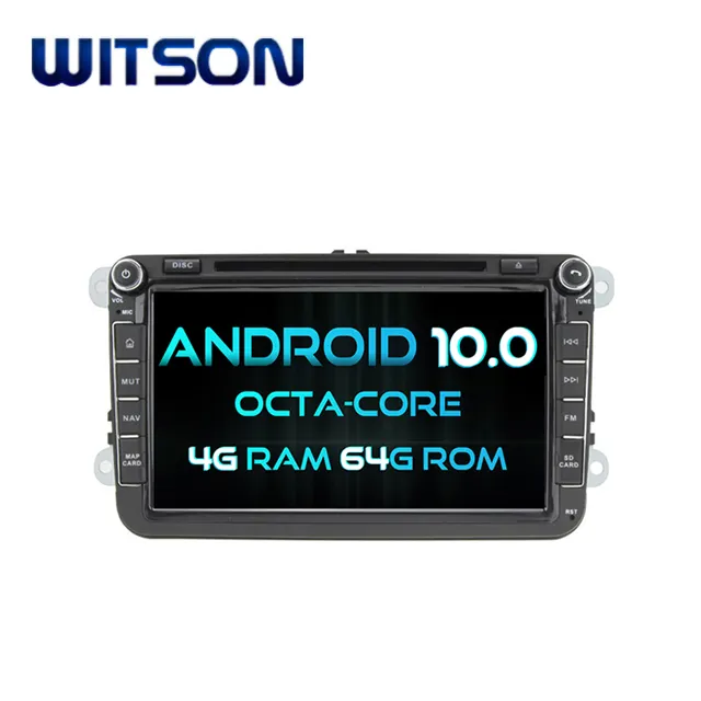 Witson sistema multimídia automotivo, octa-core, android 10.0, 2din, dvd, gps, para vw, monitoramento universal, touch screen