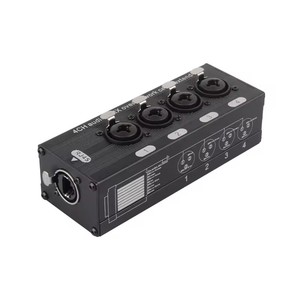 Caja adaptadora de Audio/DMX RJ45 a 4 XLR + 6,35, convertidor divisor de extensión de señal de red, Conector de enchufe Jack de montaje en enchufe compuesto