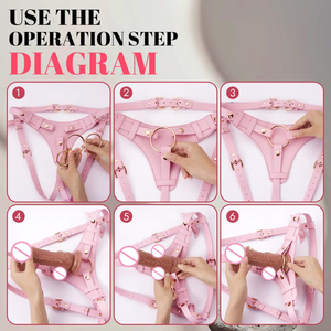여성 끈이없는 팬티 속옷 레즈비언 게이 초보자를위한 딜도 하네스에 브리프 조절 가능한 허리와 허벅지 벨트 스트랩 플레이 - Product Image 6