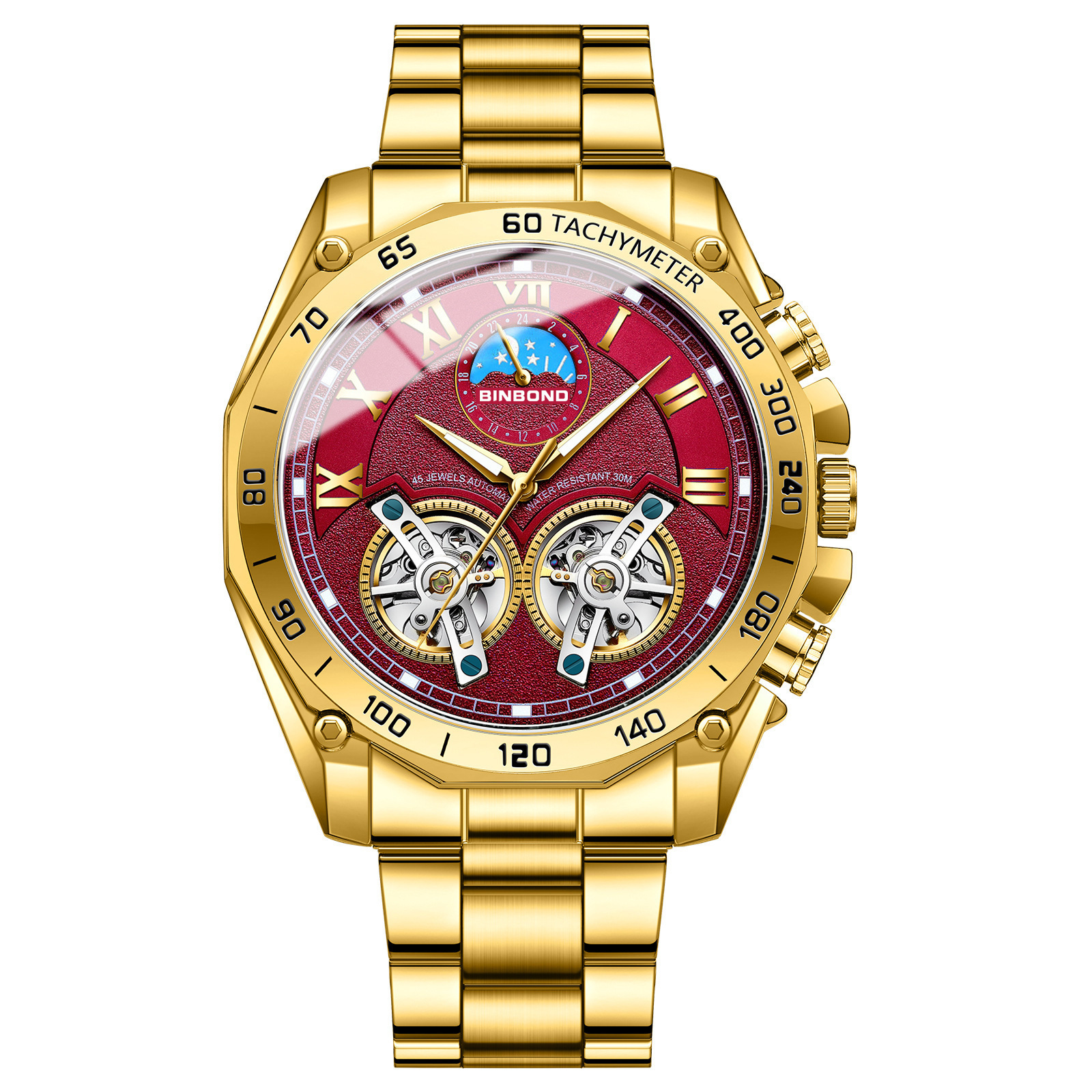 All gold-red face-gold nail