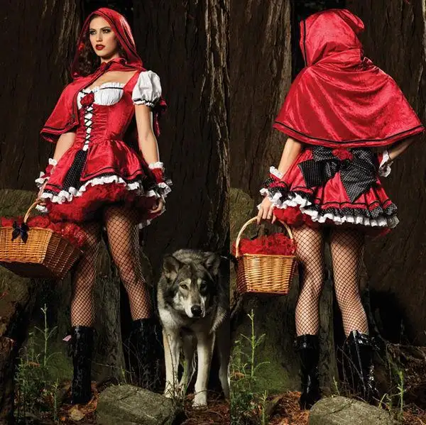 New Little Red Riding Hood Selvagem Vovó Venda Varas Little Girl Sexy Uniforme Do Jogo Halloween Party Clothing