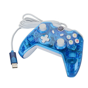 Kablolu kontrol joystick Gamepad kontrolörleri ile Xbox one oyun konsolu denetleyicisi için LED ışık temizle mavi Gamepad - Product Image 3