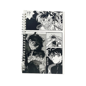 Cuaderno de estilo de dibujos animados en blanco y negro encuadernado en espiral de alto valor con líneas horizontales, suministros para estudiantes al por mayor. - Product Image 1