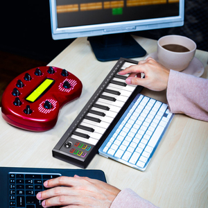 KONIX-Teclado MIDI de 25 teclas con pantalla LED económica, arreglista de Piano Electrónico, instrumentos musicales, controlador MIDI - Product Image 1