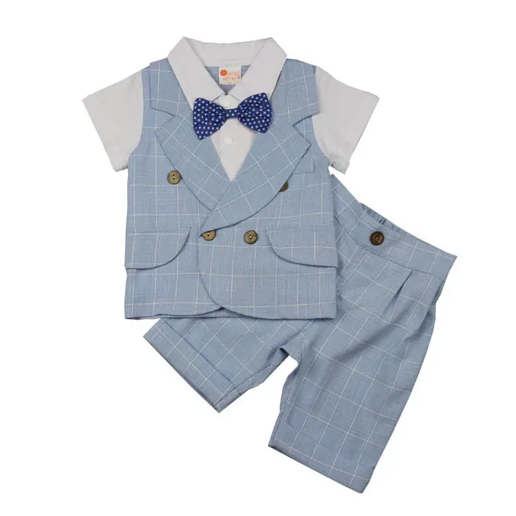 1 anno bambino bambino Fashion Blazer formale da uomo 3 pezzi abiti formali Set formale per maschietti
