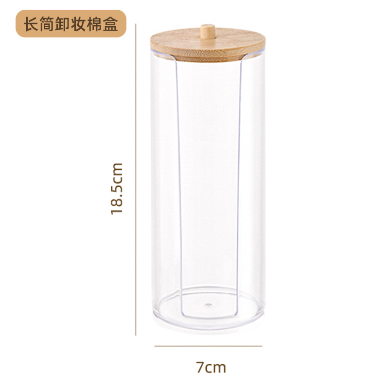 Boîte de rangement longue et étroite avec couvercle en bambou.