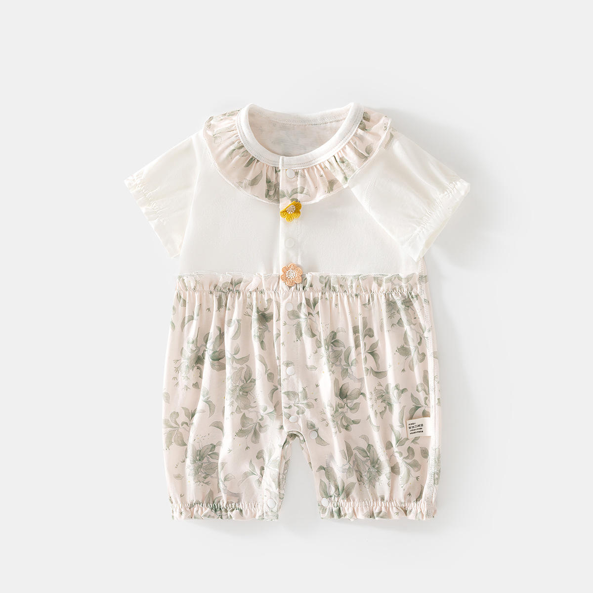 Pink-beautiful flower language ice oxygen cotton short climbing