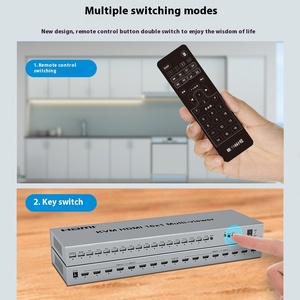 Conmutador KVM HDMI de 16 puertos Kvm de metal multivisor 16 en 1 Conmutador de vídeos y audio de 16 entradas y 1 salida sin costuras