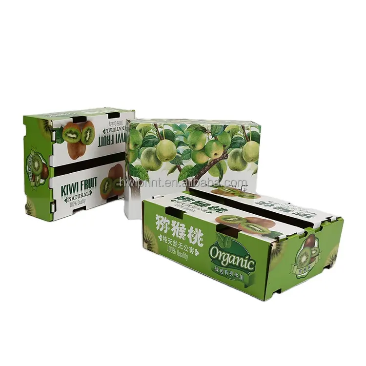 Caja de diseño diy de fábrica de embalaje de papel de fruta Kiwi