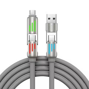 240W hızlı şarj 2 In 2 veri kablosu Iphone 4 in 1 OD 6MM Tpe mikro için C tipi Usb veri kabloları için Android tüm cep telefonları telefon - Product Image 4