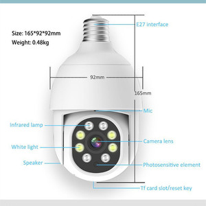 Cámara IP con bombilla de 4MP 360 Panorama Smart Life Camera tuya Visión nocturna Bombilla Lámpara Cámara IP inalámbrica Seguridad inteligente WiFi
