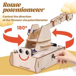DIY Montage Holz Smart Lernspiel zeug STEM Programmier bares DIY Steinwerfer-Lernkit mit Micro bit Board für Micro bit - Product Image 6